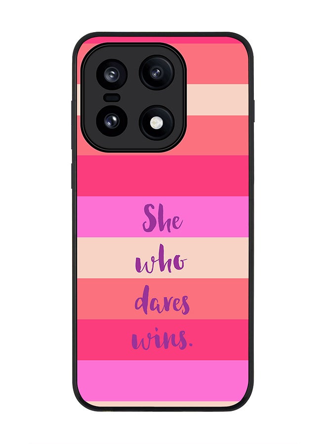 For OnePlus 15 Case,Slim fit Camera Protection, Shockproof Thin Phone cover  - She who dares wins